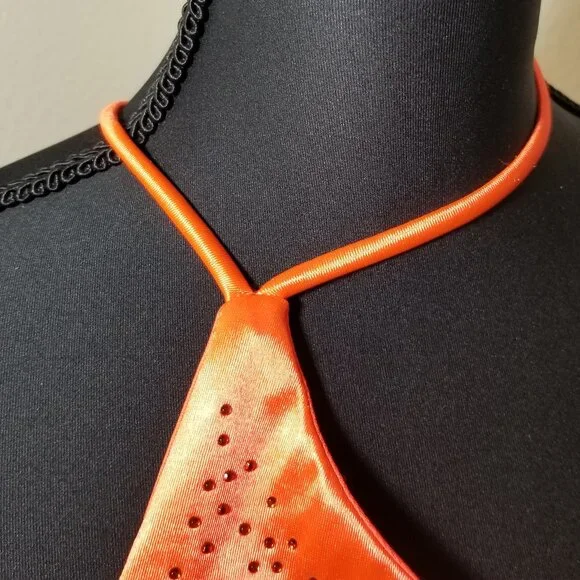 Lulus Womens Medium Coral Halter Long Dress Rhinestone HOCO Formal Prom NWT - Picture 7 of 15